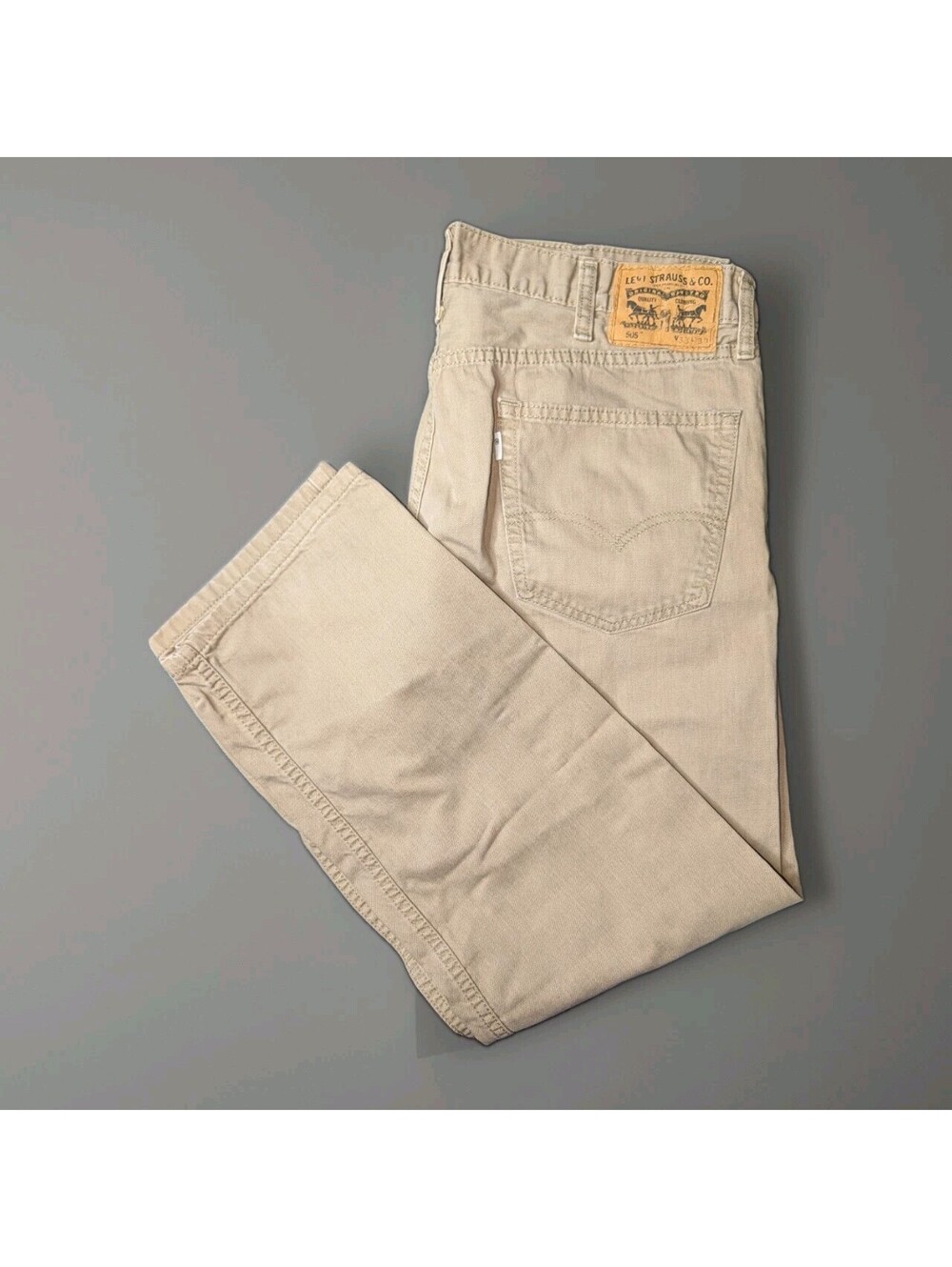 Levi's 505 Tan Khaki Jeans Denim 38x30